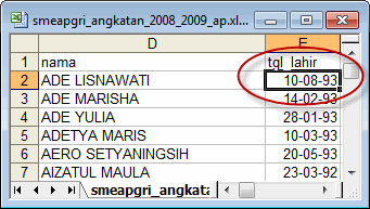 data berupa file Microsoft Excel.